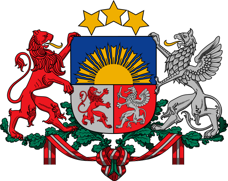Fil:754px-Coat of Arms of Latvia svg.png
