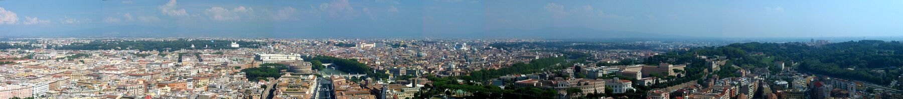 Panorama-view over Rom fra udkigstårnet på Marmorkirken
